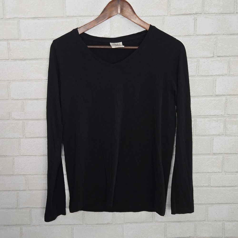 Serra plain black long sleeve top
